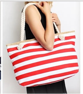 Striped Mori Women's Shopping Bag Beach Bag CJdropshipping