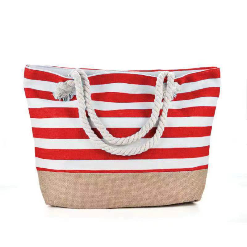 Striped Beach Tote Bag – Casual Large Capacity Women Shoulder Bag CJdropshipping