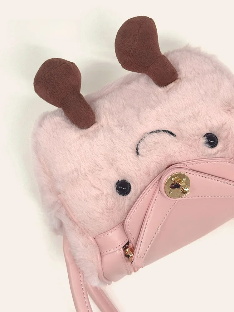 Cute Cartoon Elf Pillow Bag Women's Single Shoulder Slant Cross Bag Medium Hardness Washable Square Shape Storage Bag