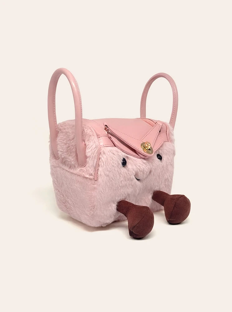 Cute Cartoon Elf Pillow Bag Women's Single Shoulder Slant Cross Bag Medium Hardness Washable Square Shape Storage Bag