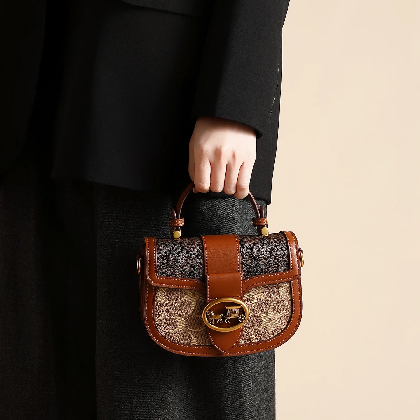 The Contrast Saddle Bag — Crossbody Statement Piece