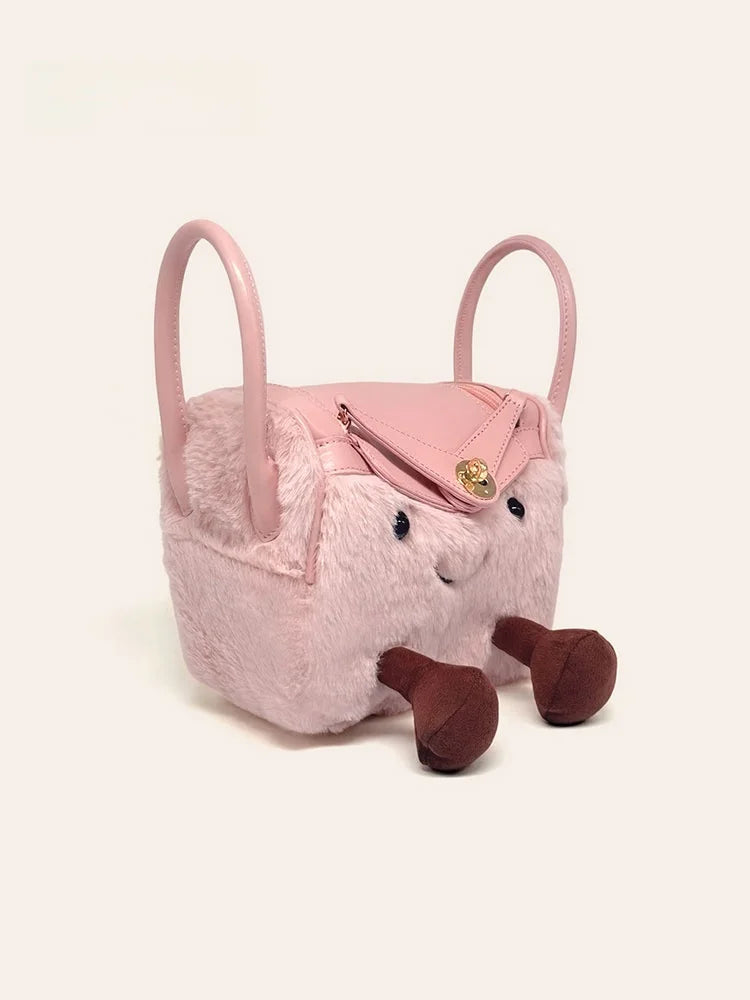 Cute Cartoon Elf Pillow Bag Women's Single Shoulder Slant Cross Bag Medium Hardness Washable Square Shape Storage Bag