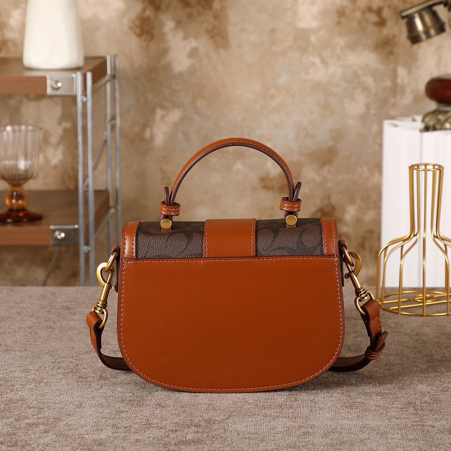 The Contrast Saddle Bag — Crossbody Statement Piece