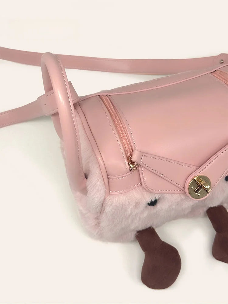 Cute Cartoon Elf Pillow Bag Women's Single Shoulder Slant Cross Bag Medium Hardness Washable Square Shape Storage Bag