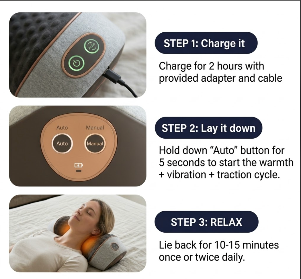 Cervical Pillow Cervical Spine Care For Sleep Massage Spine Heating Compress Neck Pillow