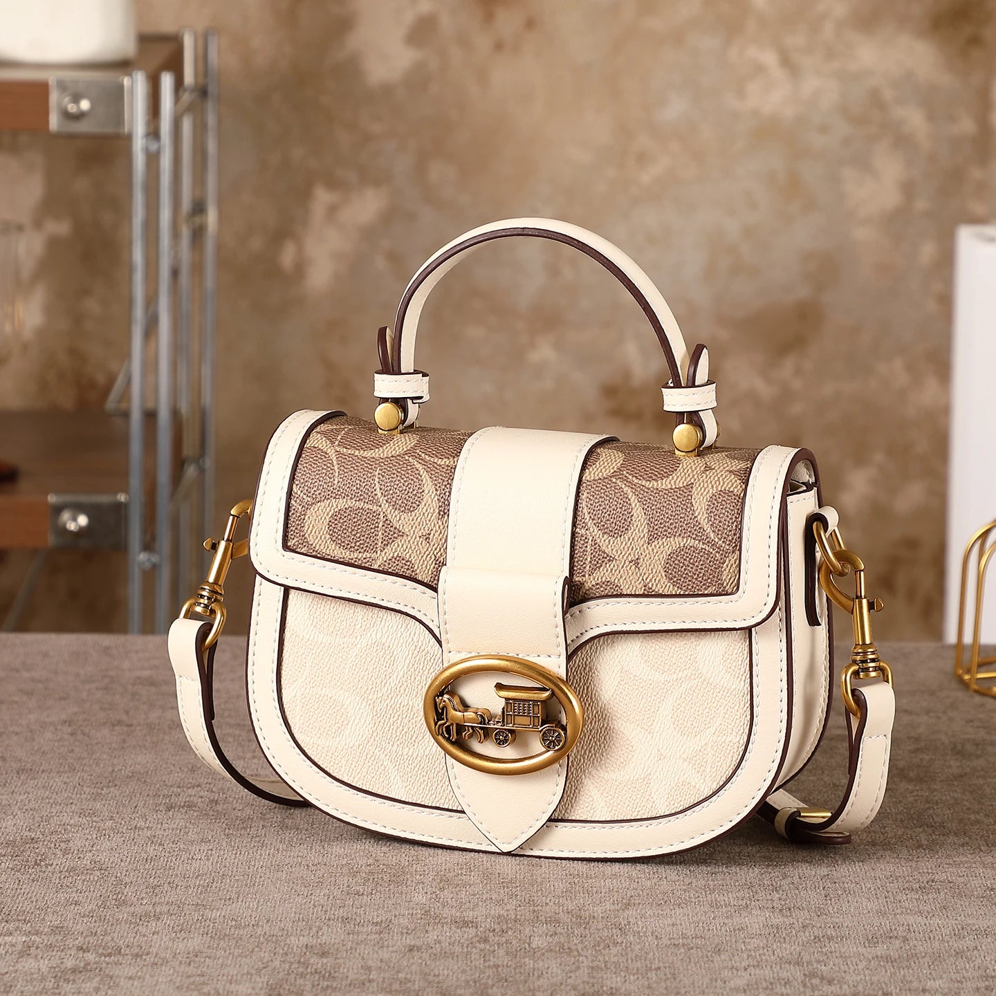 The Contrast Saddle Bag — Crossbody Statement Piece