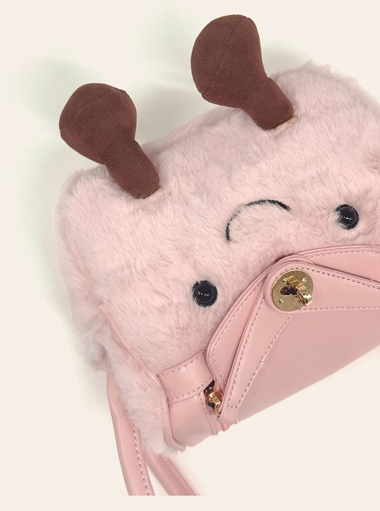 Cute Cartoon Elf Pillow Bag Women's Single Shoulder Slant Cross Bag Medium Hardness Washable Square Shape Storage Bag