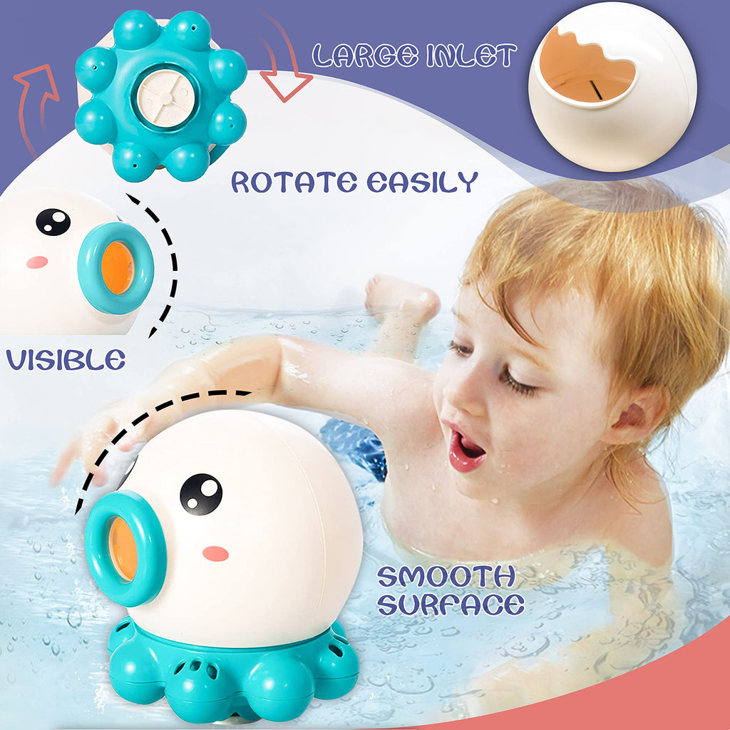 Octopus Fountain Bath Toy Water Jet Rotating Shower Bathroom Toy Summer Water Toys Sprinkler Beach Toys Kids Water Toys Rabio Toys & clothin