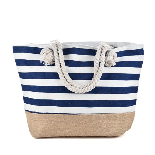 Striped Beach Tote Bag – Casual Large Capacity Women Shoulder Bag CJdropshipping
